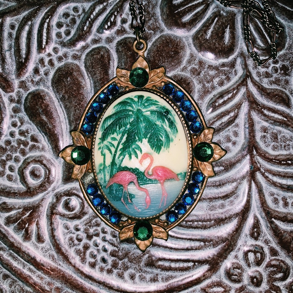 Antique Flamingo Necklace